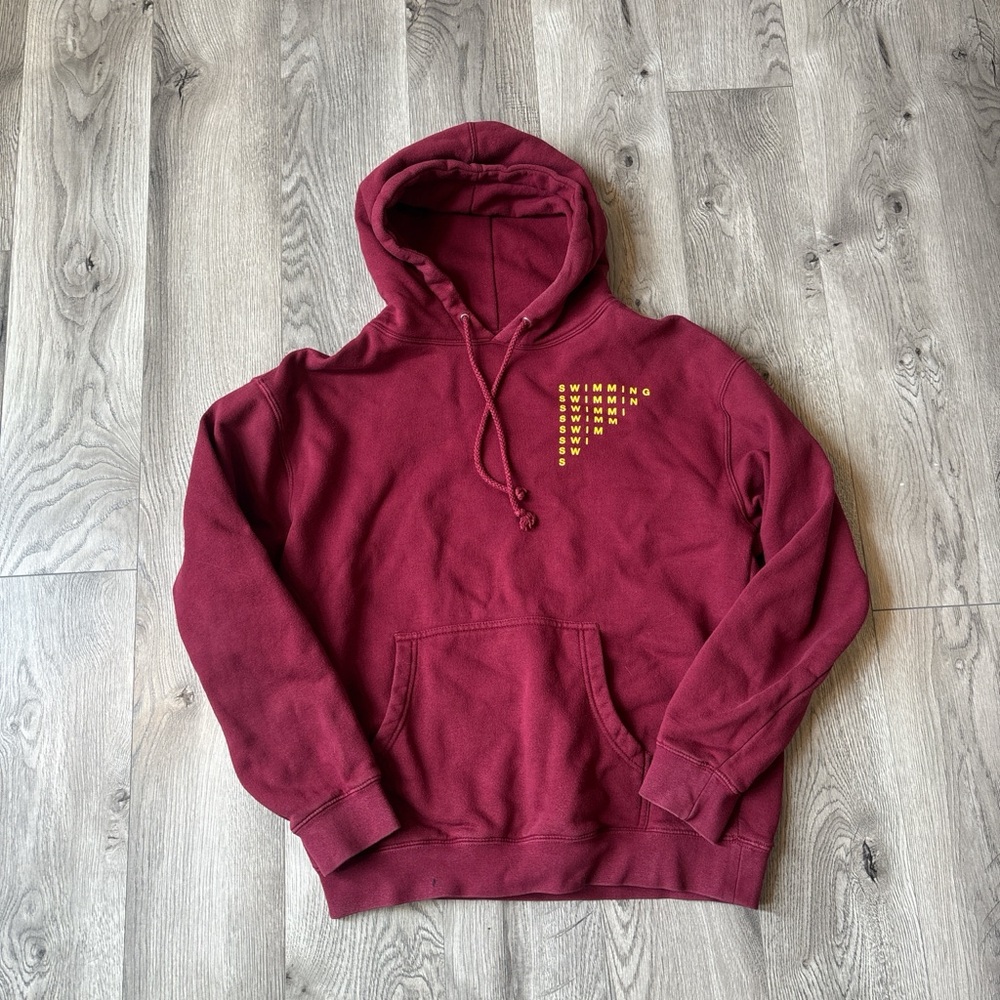 Men's vintage Mac Miller, swimming Burgundy Hoodie
